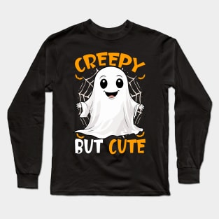 Halloween Creepy But Cute Ghost Funny Saying Long Sleeve T-Shirt